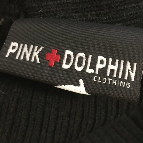 Y2K Streetwear Pink Dolphin Yellow Striped Pom Beanie - Picture 8 of 8